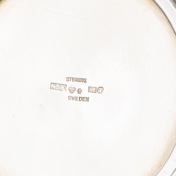 A Swedish three piece silver coffee service, mark of Nordisk Silverkonst, Helsingborg 1948.