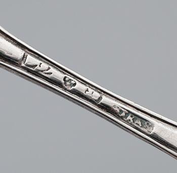 SKEDAR, 8 st, silver, Johan Stras, Stockholm 1793. Vikt ca 128 gram.