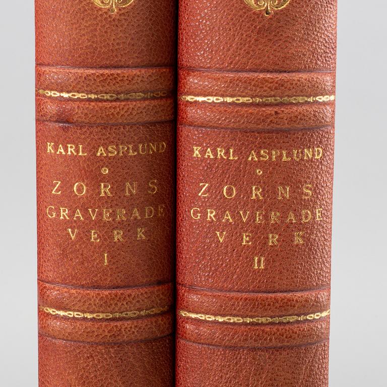 KARL ASPLUND, Zorns graverade verk. Beskrivande katalog. I-II. Stockholm (A.-B. Bukowskis konsthandel) 1920-21.