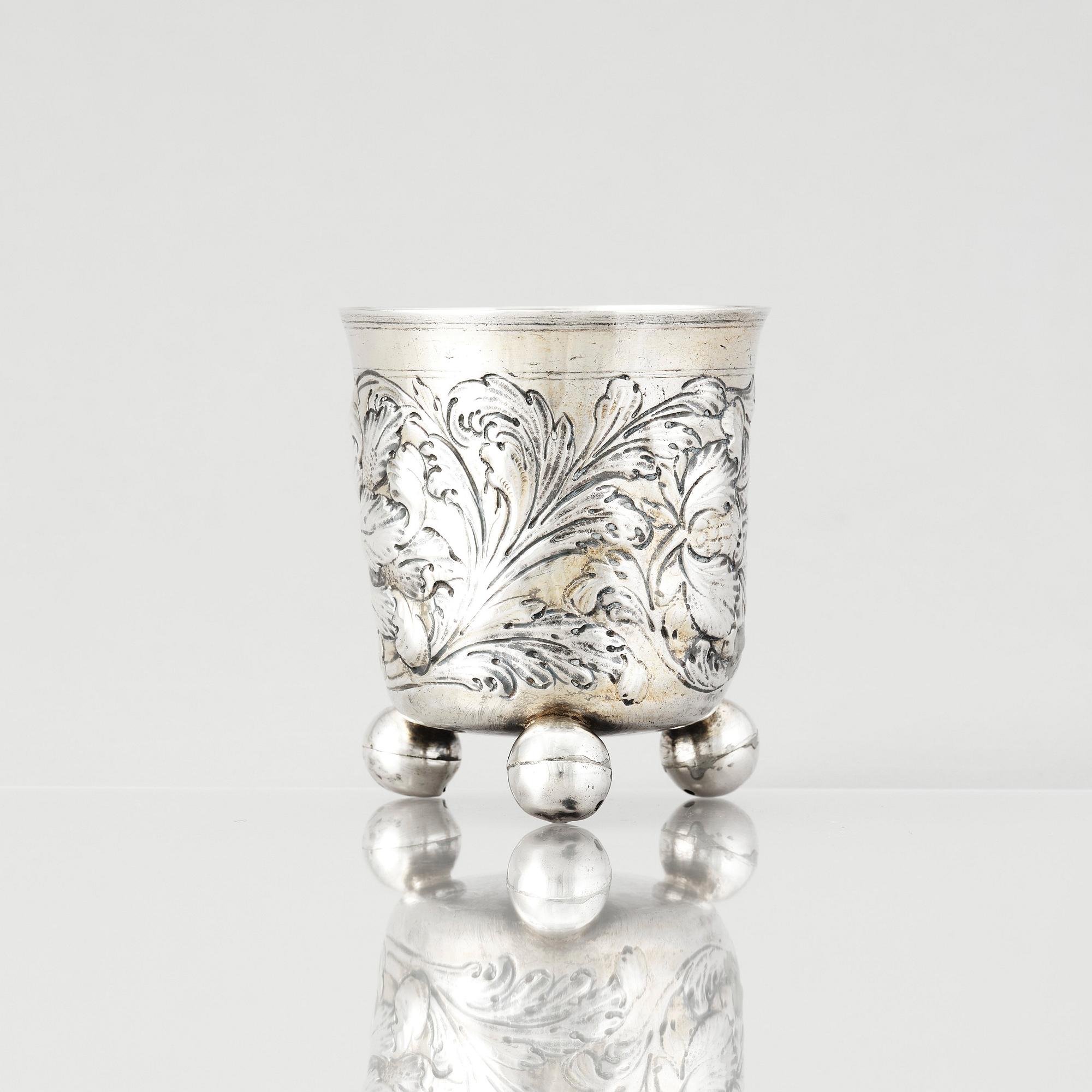 A German baroque parcel-gilt silver beaker, marked Heinrich Gottfried Anton Hammon, Nürnberg (1682-1684/1723).
