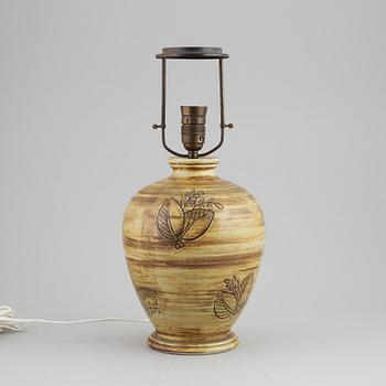 Gertrud Lönegren, a stoneware table light, Rörstrand, 1930's/1940's.