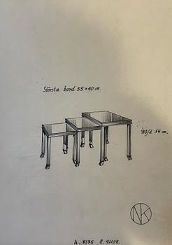 Axel Einar Hjorth, a set of three occasional palisander tables, "Caesar", ordered as a special commission, Nordiska Kompaniet, Sweden 1937.