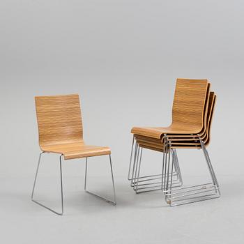 6 "Kuadra chair 1321" chairs from Pedrali Italy.