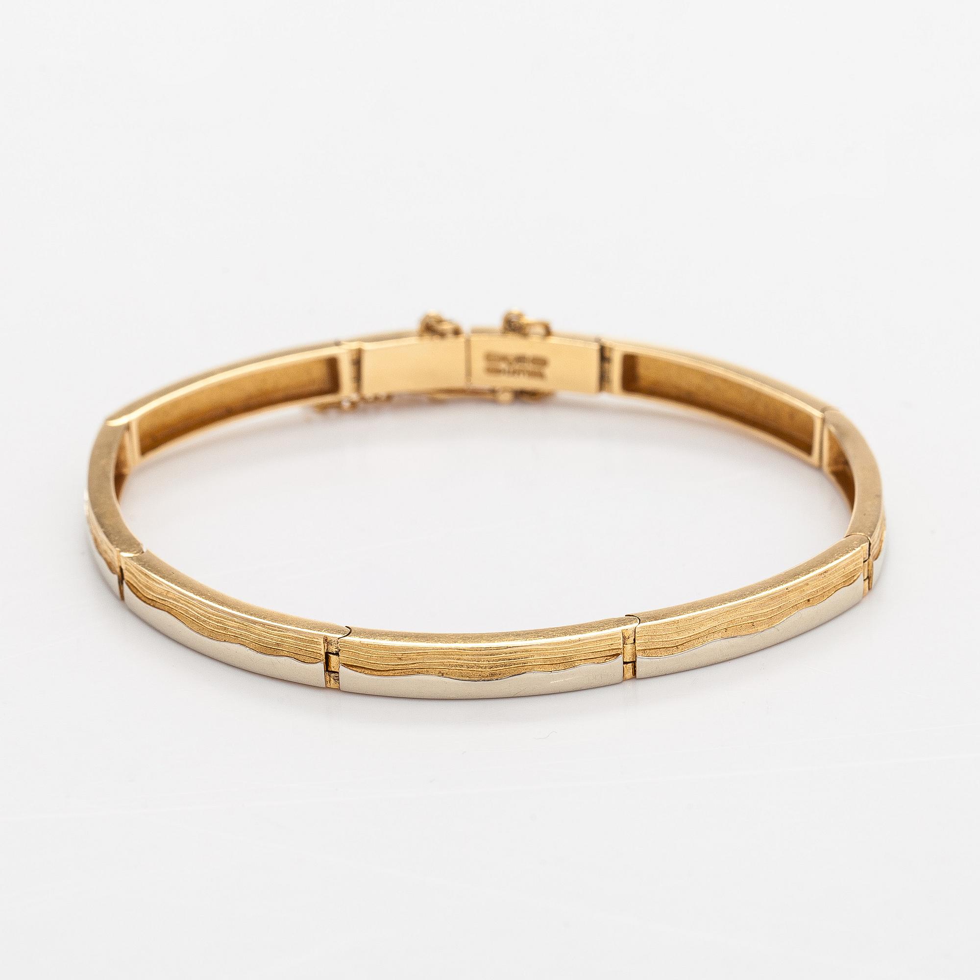 Juhani Linnovaara, armband, 18K guld och platina, Lapponia 1978.