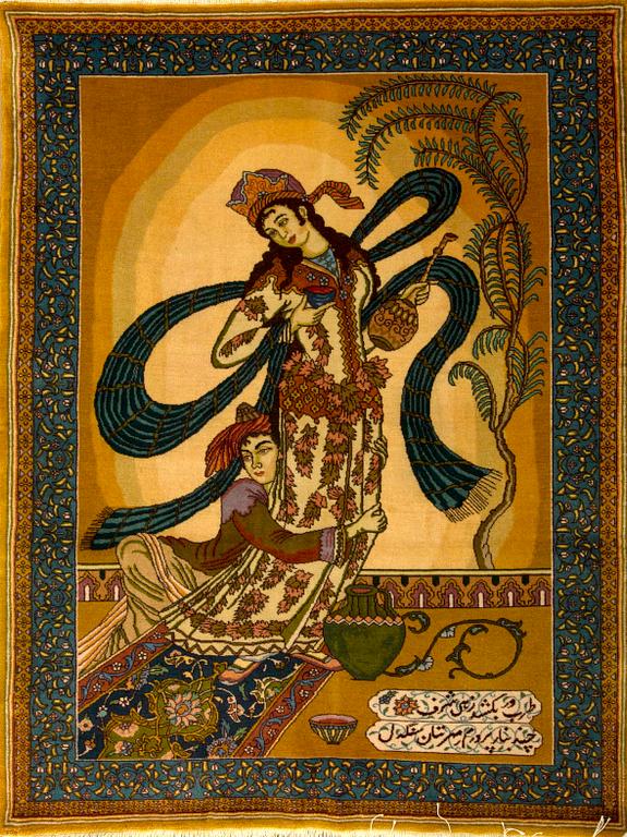 MATTA Täbriz old figural ca 142 x 101 cm.