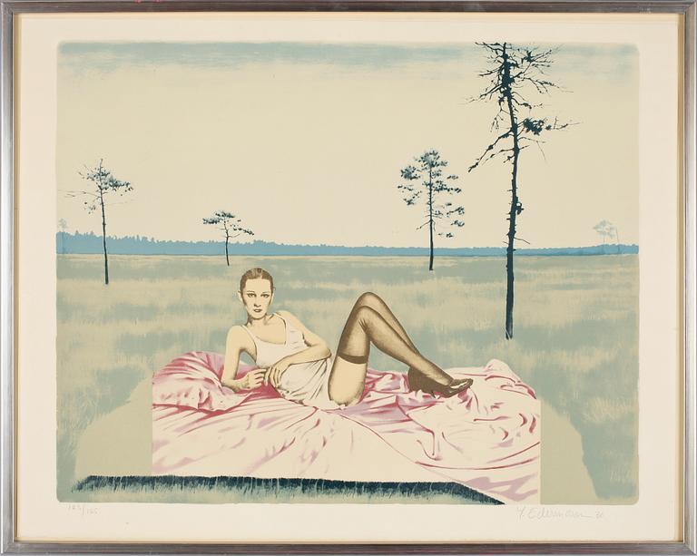 YRJÖ EDELMANN, färglitografi, sign, dat 76 o numr 123/125.