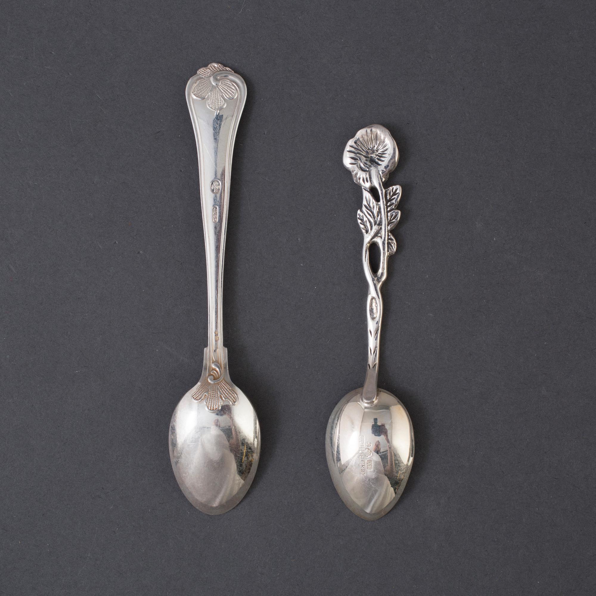 24 SILVER COFFEE SPOONS (12+12), second half of the 20th century. Weight ca 230 g.