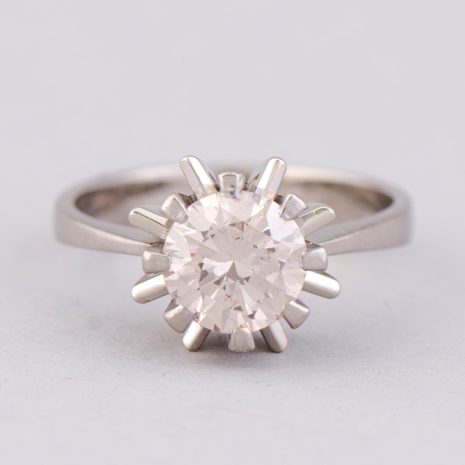 RING, briljantslipad diamant, 18K vitguld.