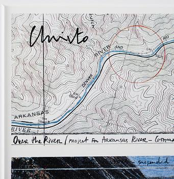 CHRISTO & JEANNE-CLAUDE, 2 st offsets, "Over the River, Project for Arkansas River, State of Colorado, USA, signed.