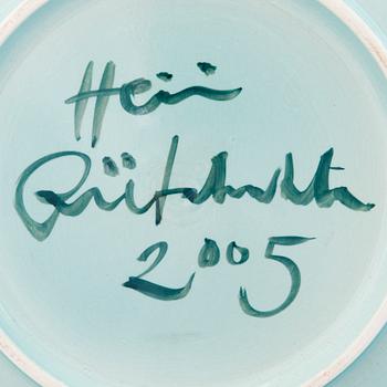 HEINI RIITAHUHTA, vati, posliinia, "Kaunokukka", signeerattu Heini Riitahuhta 2005.