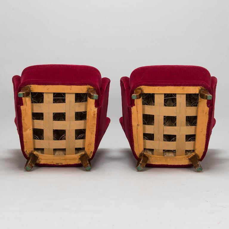 Ilmari Lappalainen, a pair of 1950's 'Laila' armchairs for Asko, Finland.