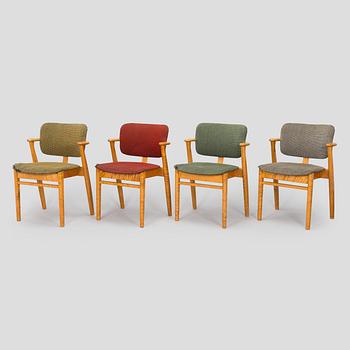 Ilmari Tapiovaara, four mid-20th-century 'Domus' chairs.