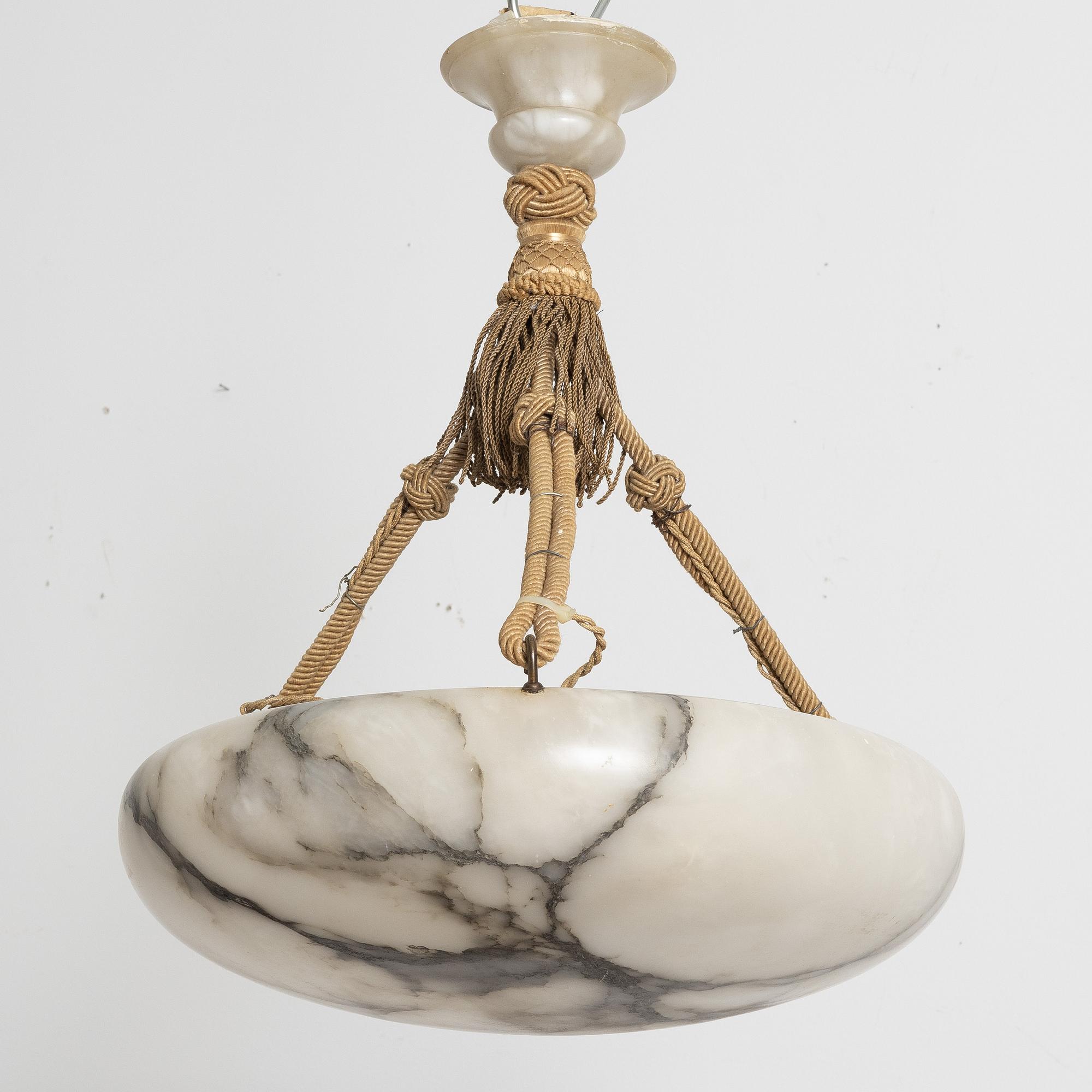 An alabaster ceiling lamp, 1920s.