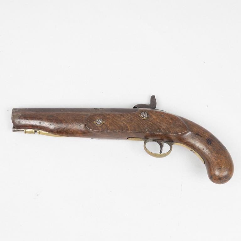 A British military percussion pistol, mid 19th century.
