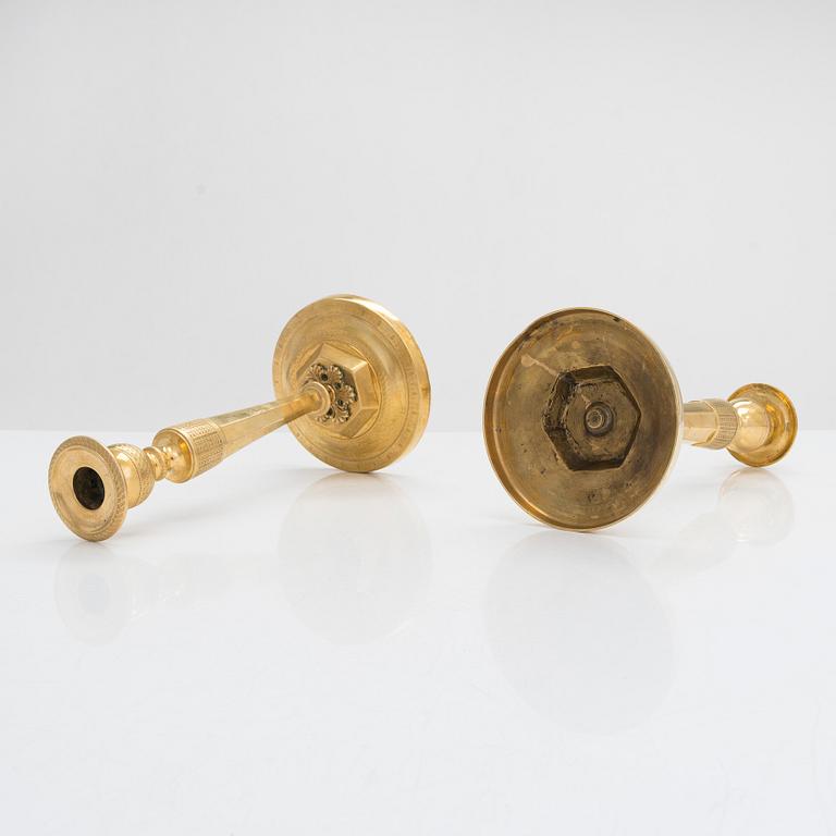 A pair of candlesticks, Directoire, France, turn of the 18th century.