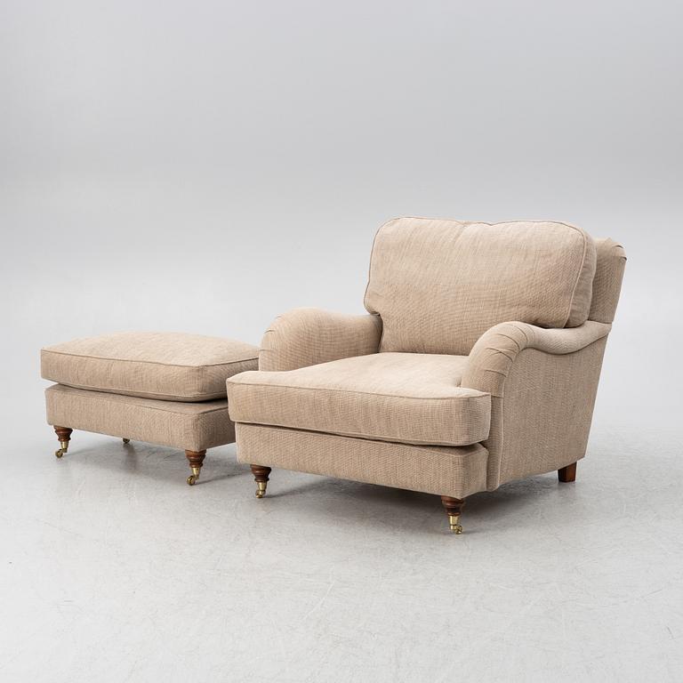 Armchair with footstool, model "Charles", Jio Möbler.