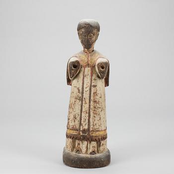 SKULPTUR, bemålat trä, romansk stil, trol 1700/1800-tal.