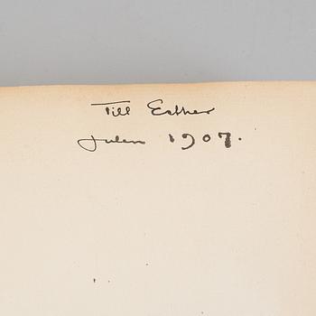 BOK, "Rip van Winkle", Washington Irving. Med egenhändig tillskrift och datum 1907 av John Bauer till dennes fru Esther.