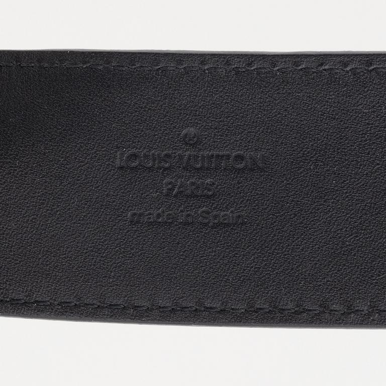 Louis Vuitton, a Damier Graphite 'LV Initiales' belt, size 95, 2009.