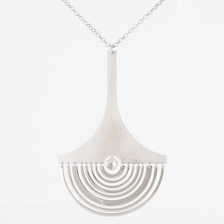 Tapio Wirkkala, pendant with chain "Moon Slice", sterling silver, for Kultakeskus.