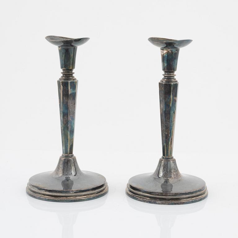 Eric Löfman, ljusstakar, ett par, silver, MGAB, Uppsala, 1966.