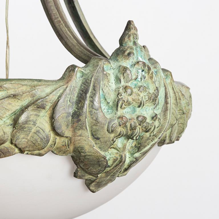 Arvid Böhlmarks Lampfabrik, taklampa, jugend, variant av modell "5365", Stockholm, 1910-tal.