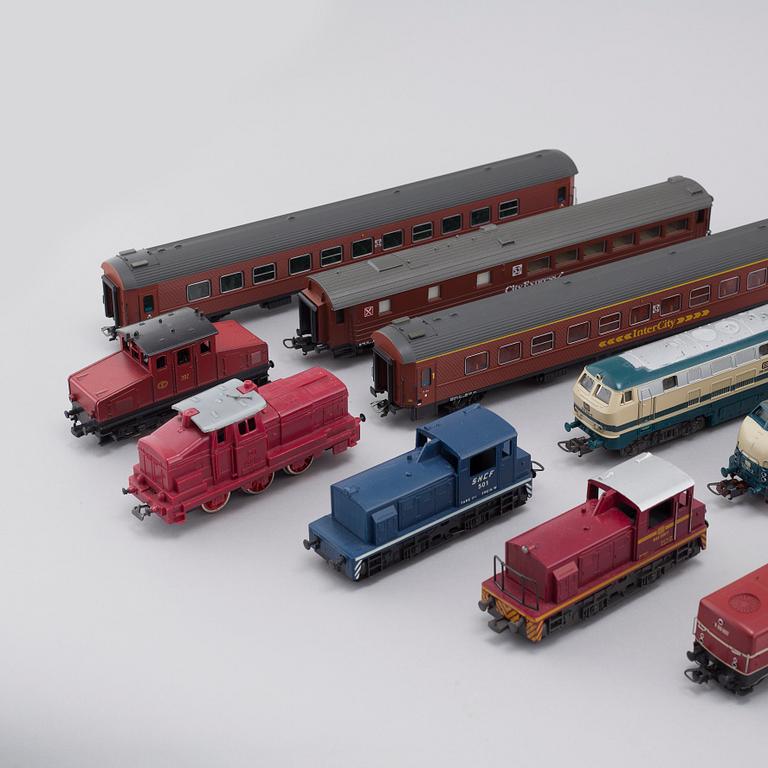 PARTI MODELLTÅG, 20 delar, bl.a Märklin och Lima, 1900-talets andra hälft / tidigt 2000-tal.