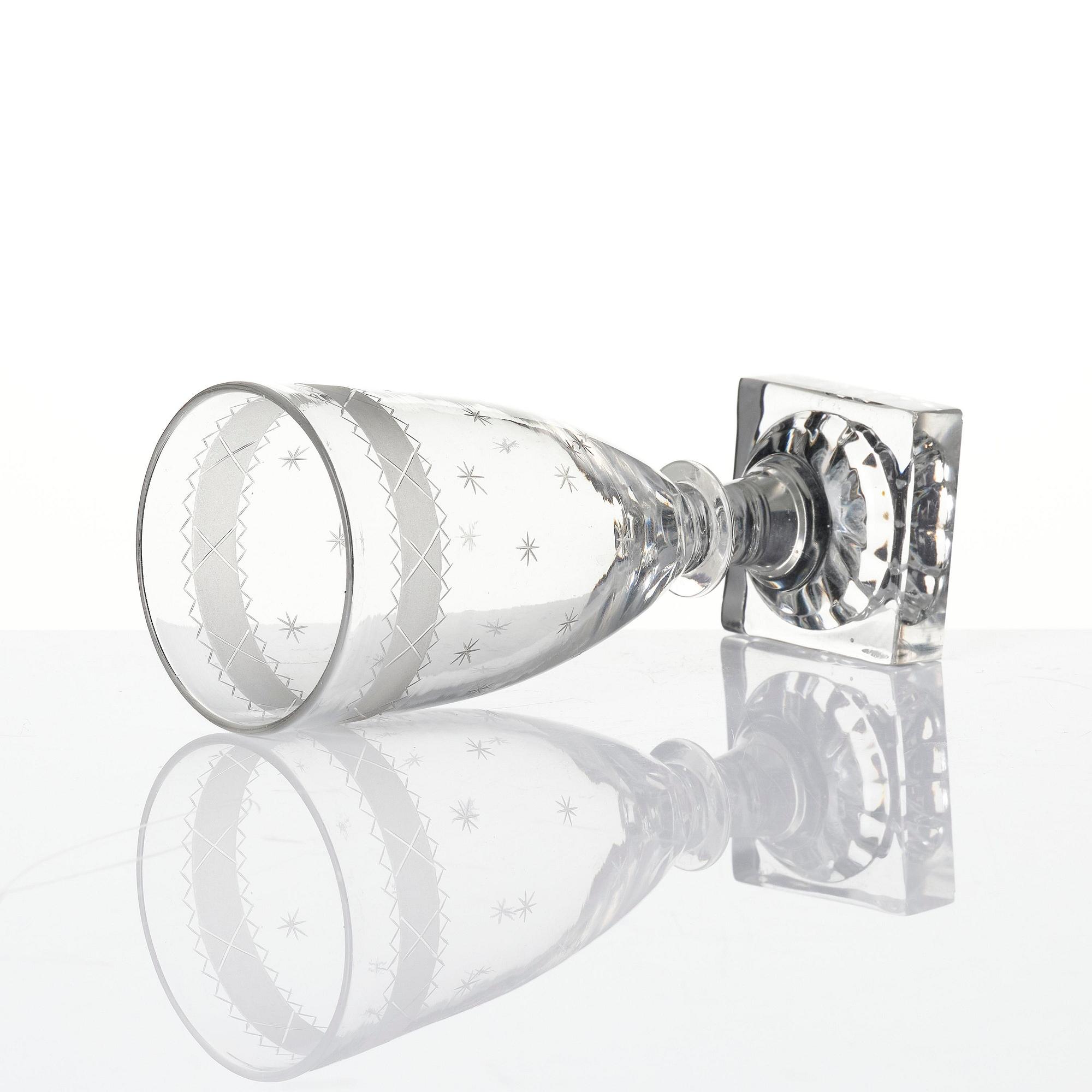 Champagne flutes, twelve pieces, Sweden circa 1800, Late Gustavian.