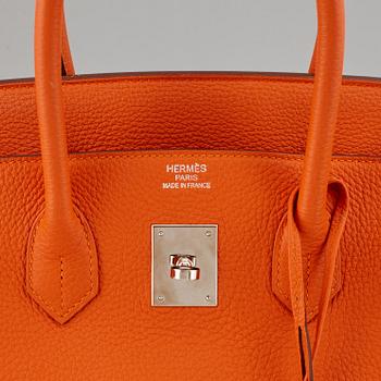 HERMÈS, Orange feu togo leather 'Birkin 35', 2015.