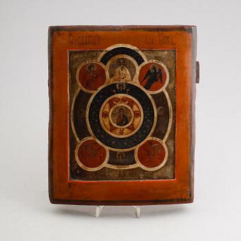 IKON, tempera på pannå, Ryssland, sannolikt 1700-tal.
