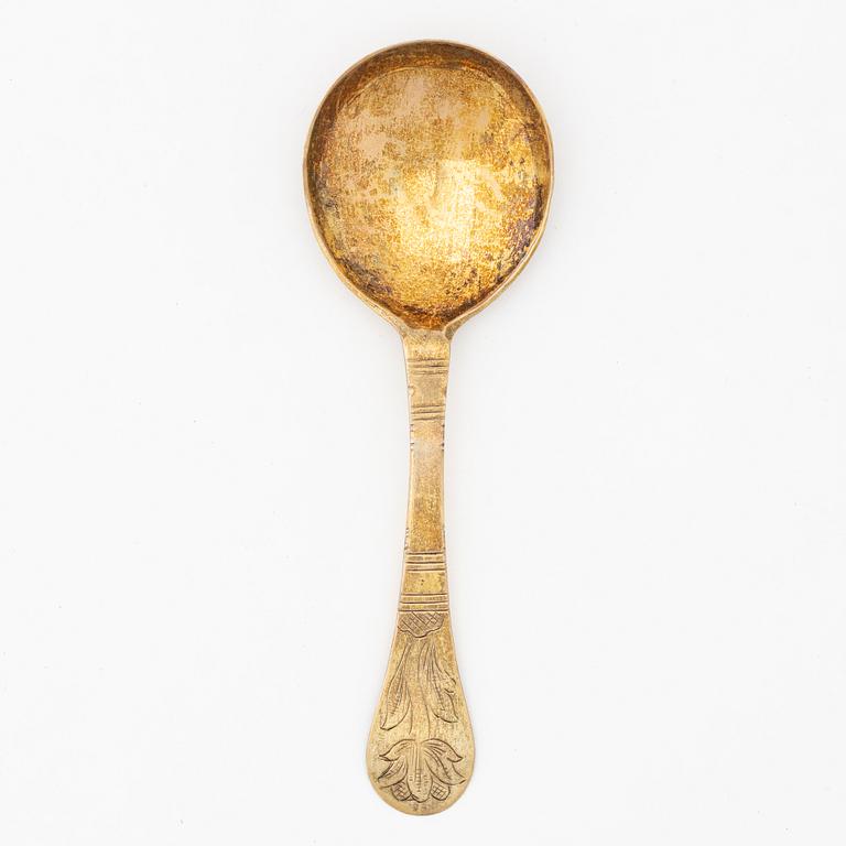 Peder Christensen Beyer, sked, förgyllt silver, Bergen, Norge (verksam 1774-1808).