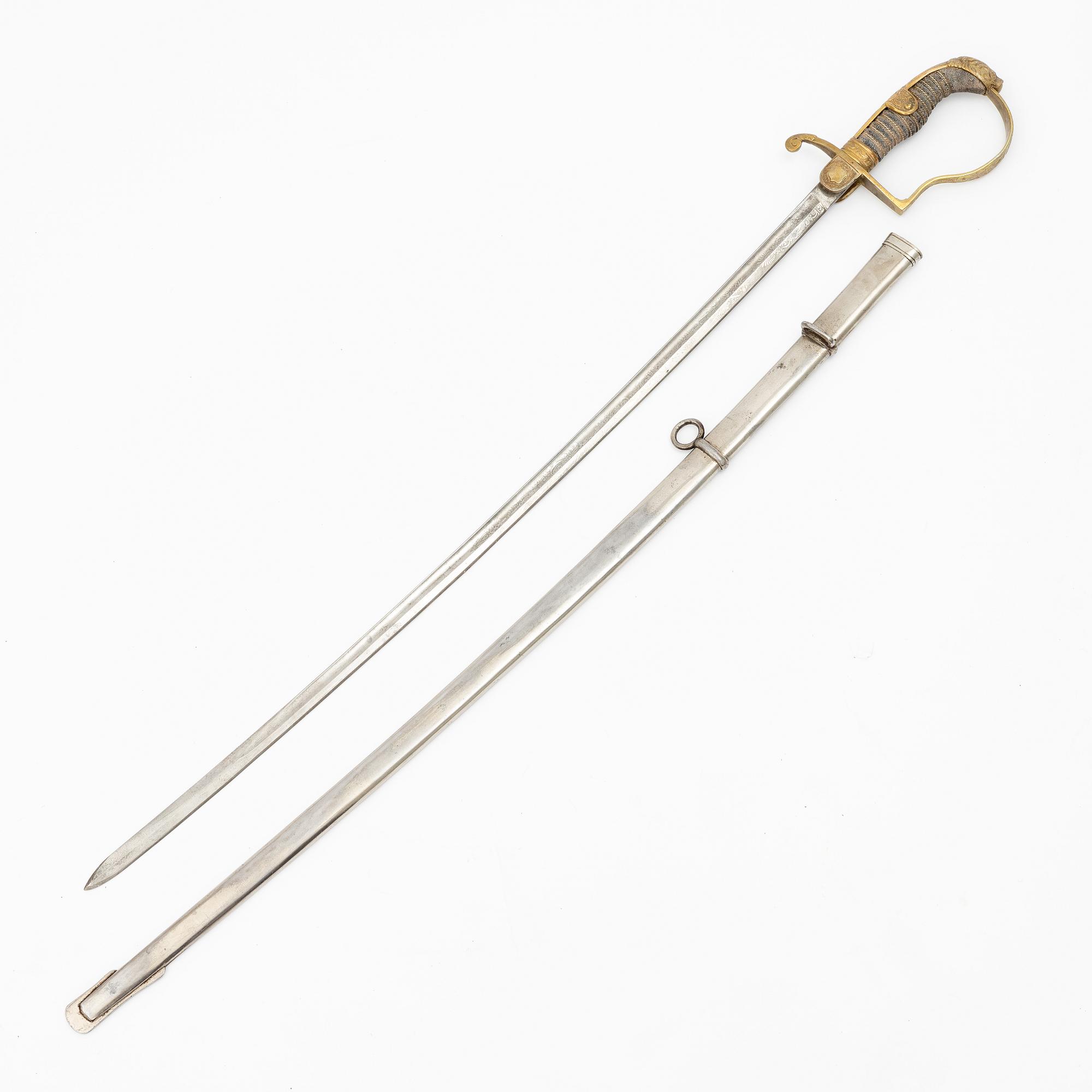 Sabel, tysk, för officer, 1800-talets slut, med balja.