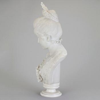 SKULPTUR, marmor, sannolikt Italien, sent 1800-tal.