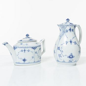 Royal Copenhagen, a 58-piece porcelain 'Blue Fluted' dinner and tea service, Denmark, mostly 1889-1934 but some pieces 1950-1984.