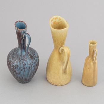 Gunnar Nylund, a set of five stoneware vases and two bowls and Carl-Harry Stålhane, a set of two vases for Rörstrand.