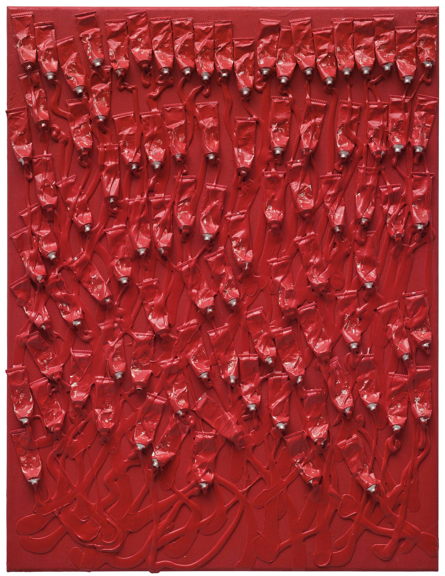 Arman (Armand Pierre Fernandez), "Monochrome accumulation no 5007".
