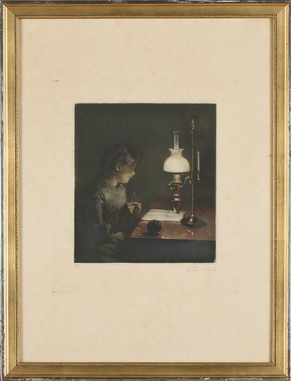 PETER ILSTED, färgetsning, signerad och numrerad 50/13.