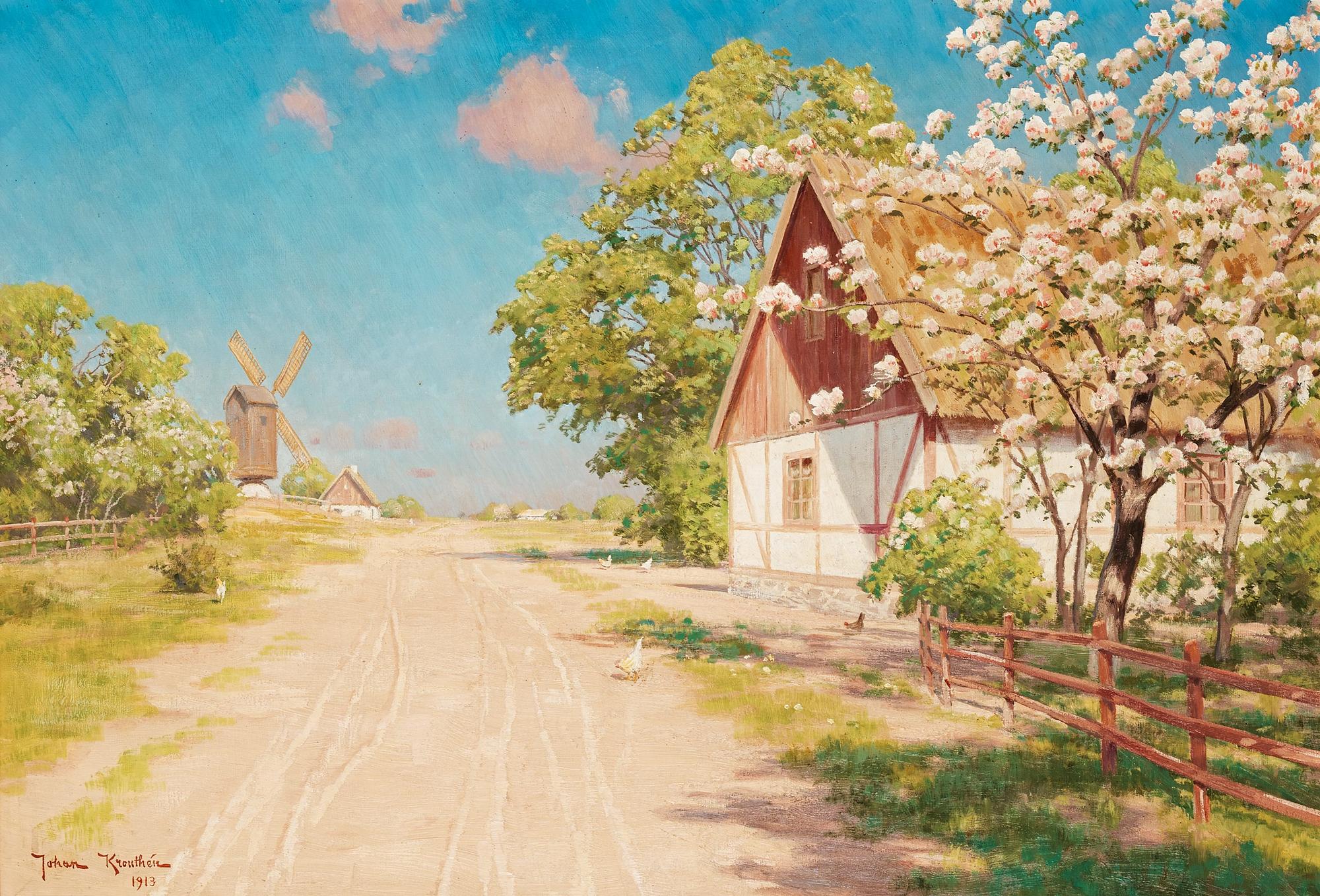 JOHAN KROUTHÉN, duk, signerad Johan Krouthén och daterad 1913.