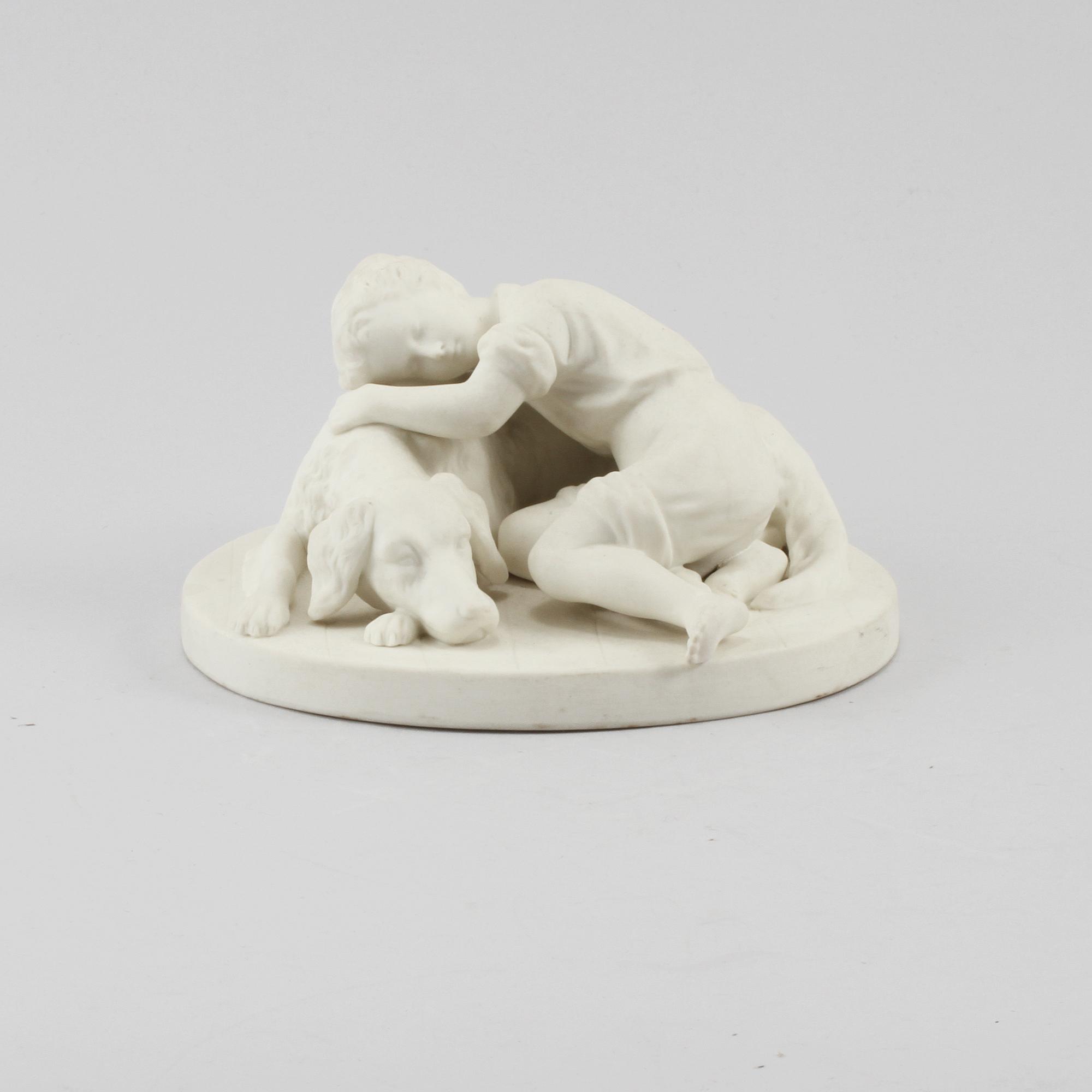FIGURGRUPP, parian, Gustavsberg, 1921.