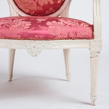 A pair of Gustavian armchairs by J Malmsten.