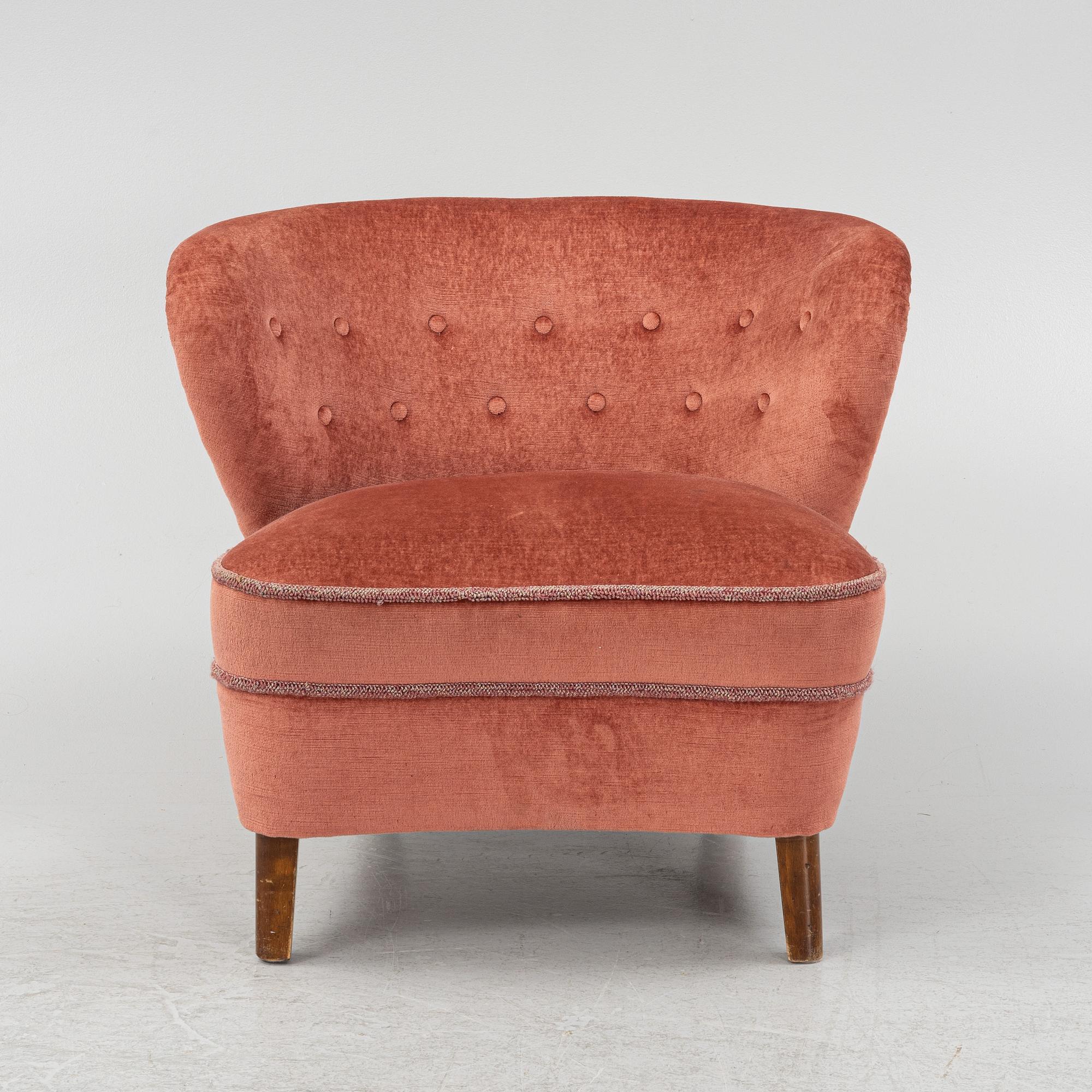 Swedish Modern, fåtölj, modellen har sålts via Gösta Jonsson, 1940/50-tal.