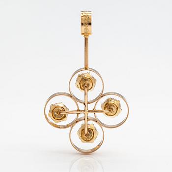 Ring och hänge, 14K guld och syntetsika spineller. Finland 1965 och 1966.