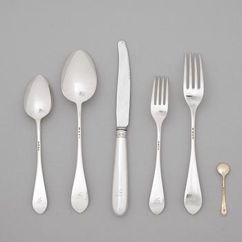 A Swedish 19th century silver 94 piece table-cutlery, mark of Gustaf Möllenborg, Stockholm 1896.