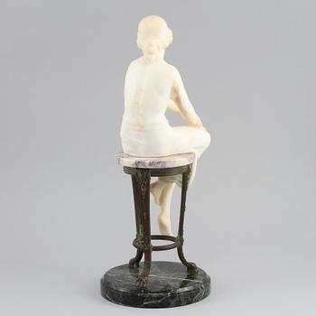 SKULPTUR, alabaster, omkring sekelskiftet 1900.
