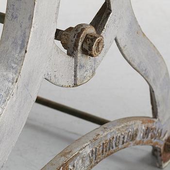 A metal table, Norqvists Mek. Verkstad Upsala, circa 1900.