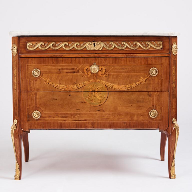 A Gustavian commode by Georg Haupt (master in Sockholm 1770-1784).