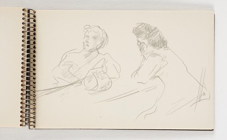 Lotte Laserstein, 10 små skissblock med teckningar.