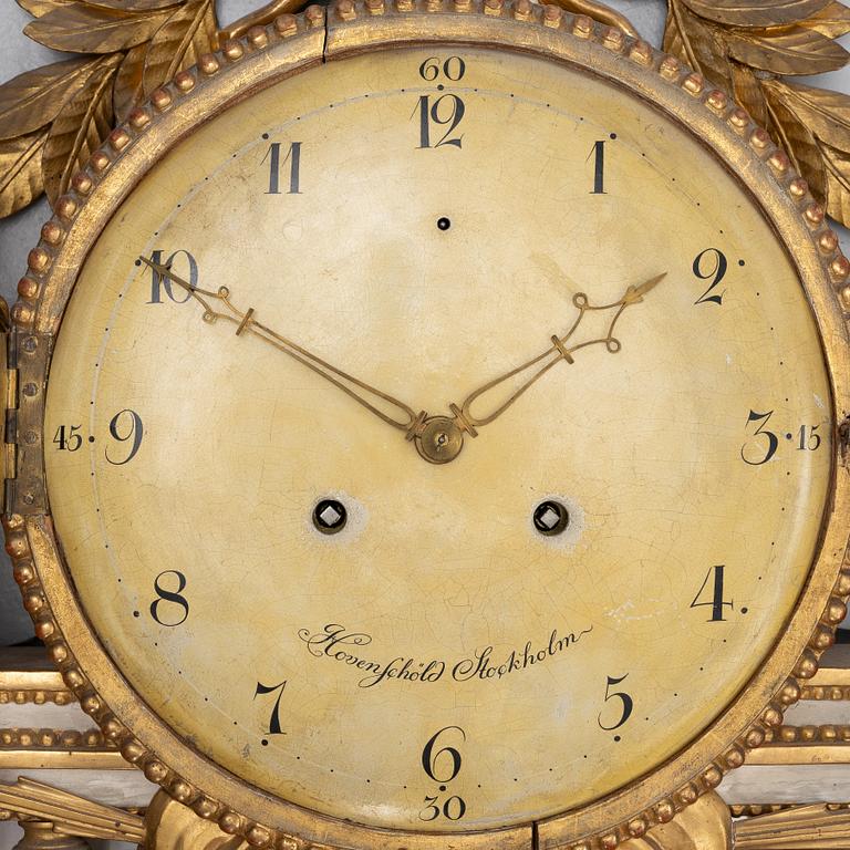 A late Gustavian wall clock, Joachim Hovenschöld, Stockholm (active 1767-1800).