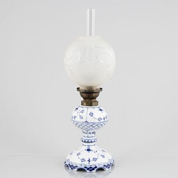 A 'Blue Fluted Half Lace' porcelain lantern, Royal Copenhagen, 1893-1900.