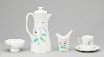 MOCCASERVIS, 15 delar, benporslin,  "Florette", Stig Lindberg, Gustavsberg.